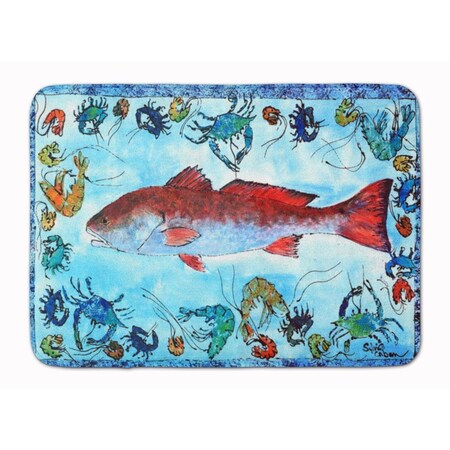 Carolines Treasures Red Fish Machine Washable Memory Foam Mat 8087-RUG